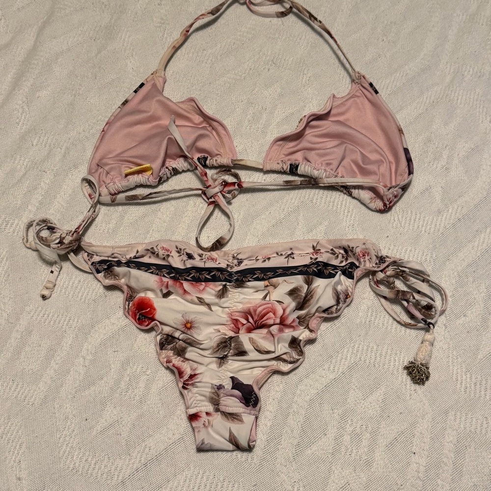 Agua Bendita two piece floral triangle teeny bikini Summer Beach pool - Picture 4 of 12